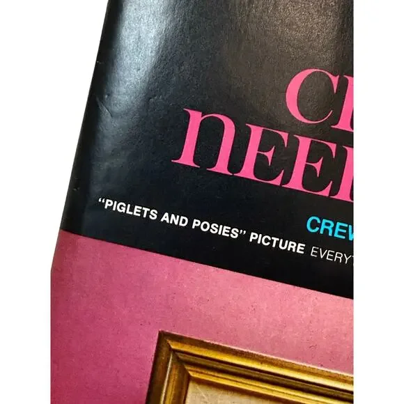 Vintage 70s Avon Piglets and Posies Crewel Wool Embroidery Needlework Craft Kit - Picture 4 of 9